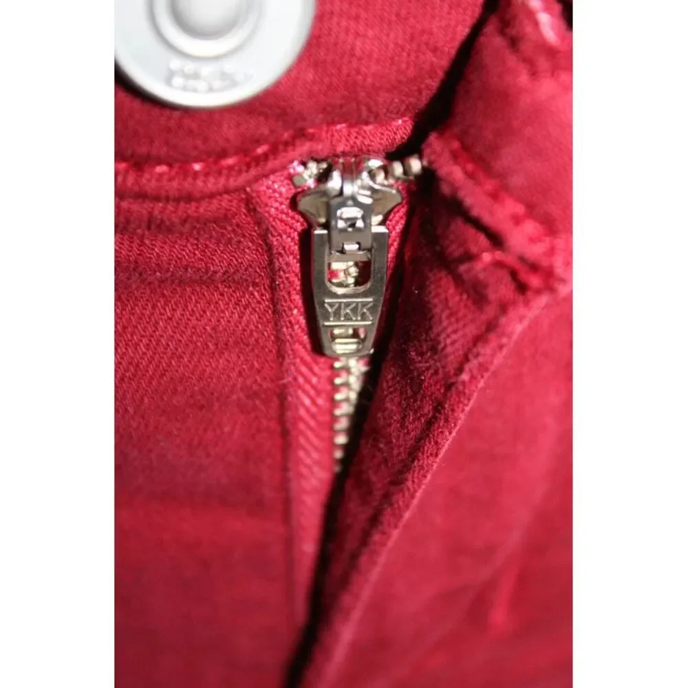 Hudson Womens Distress Mid-Rise Super Skinny Leg Krista Jeans Red Size 26